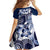 Aloha Blue Tribal Honu Tattoo Family Matching Off Shoulder Maxi Dress and Hawaiian Shirt