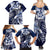 Aloha Blue Tribal Honu Tattoo Family Matching Summer Maxi Dress and Hawaiian Shirt