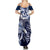 Aloha Blue Tribal Honu Tattoo Family Matching Summer Maxi Dress and Hawaiian Shirt