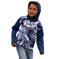 Aloha Blue Tribal Honu Tattoo Kid Hoodie