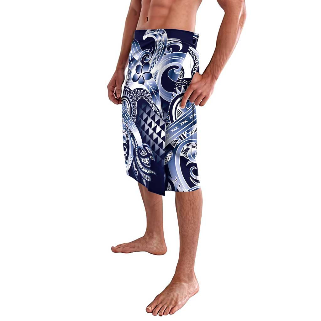 Aloha Blue Tribal Honu Tattoo Lavalava