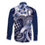 Aloha Blue Tribal Honu Tattoo Long Sleeve Button Shirt