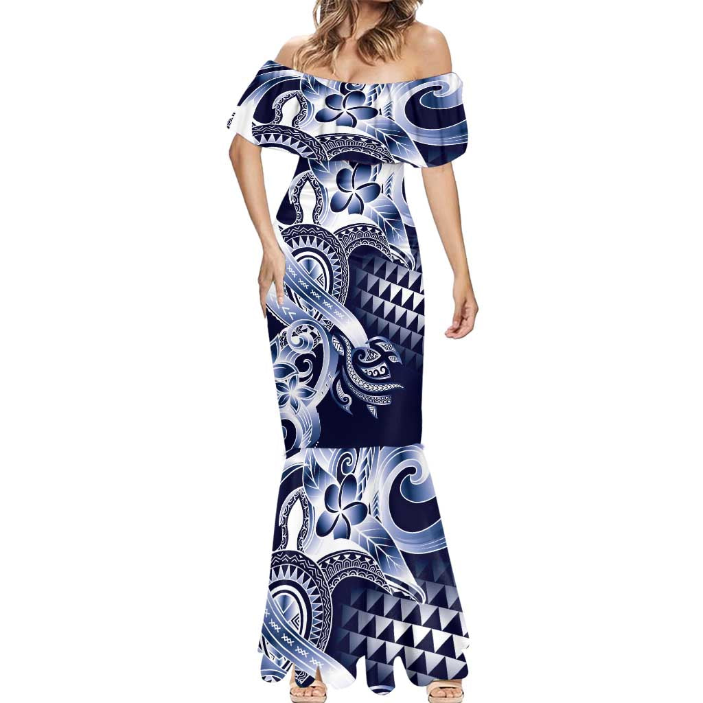 Aloha Blue Tribal Honu Tattoo Mermaid Dress