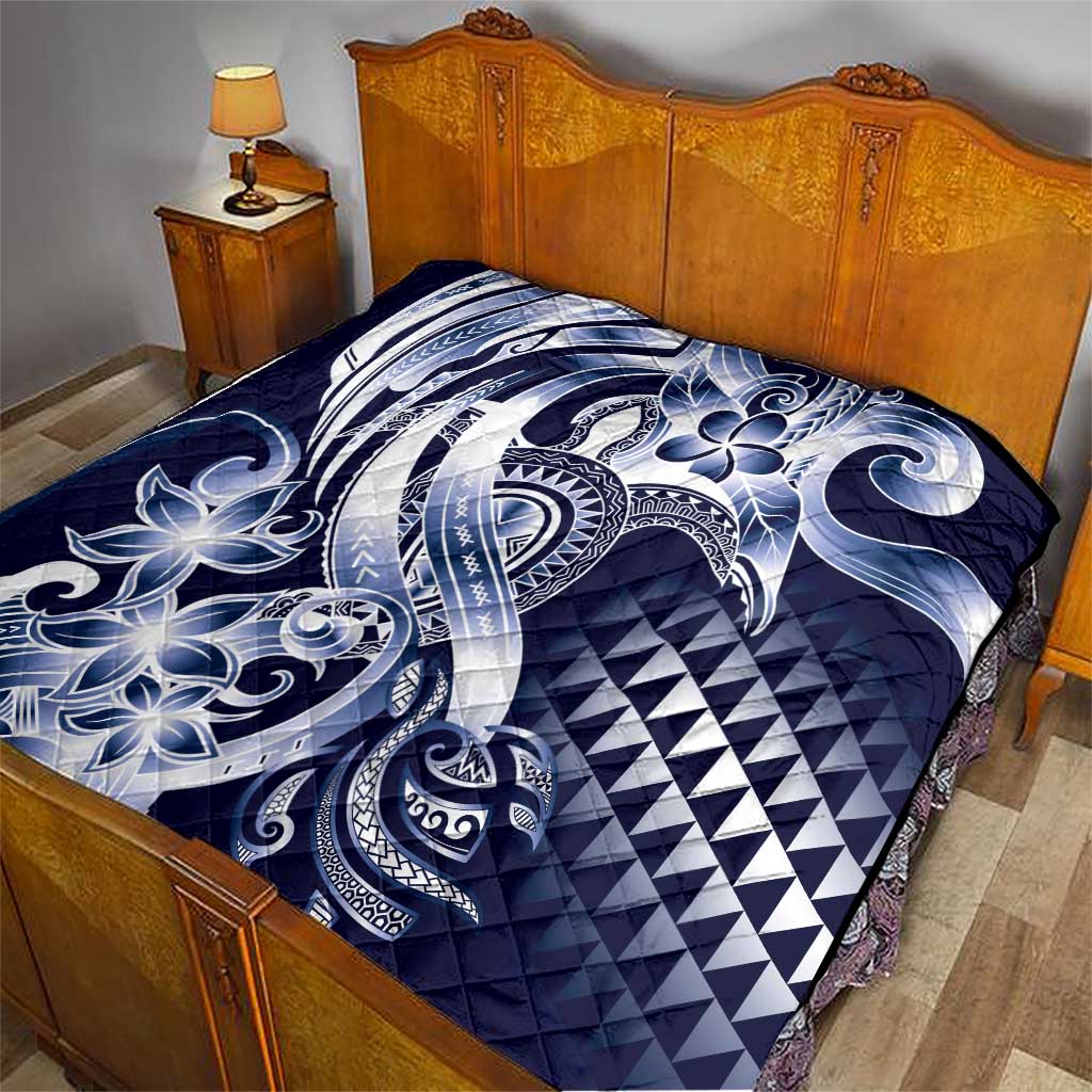 Aloha Blue Tribal Honu Tattoo Quilt