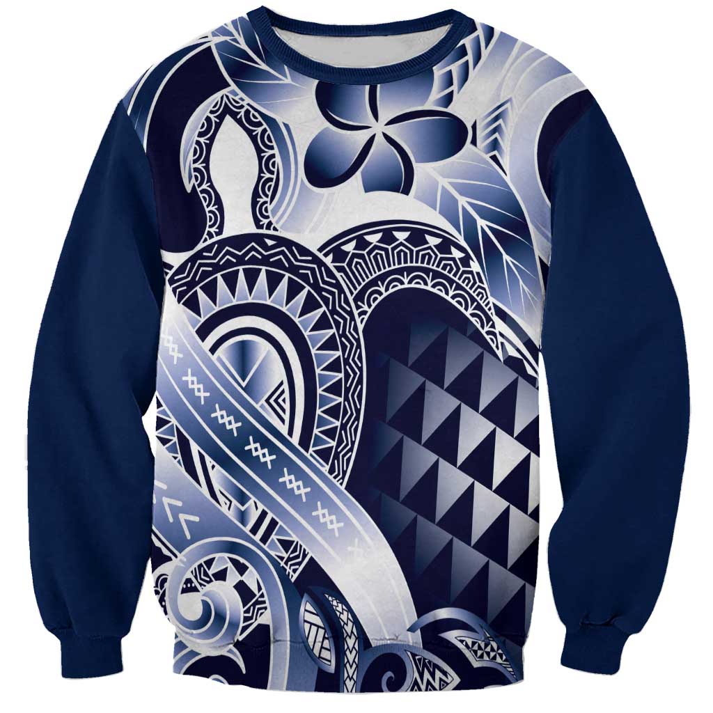 Aloha Blue Tribal Honu Tattoo Sweatshirt