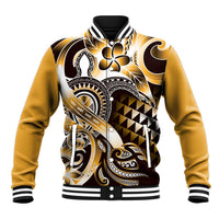 Aloha Gold Tribal Honu Tattoo Baseball Jacket