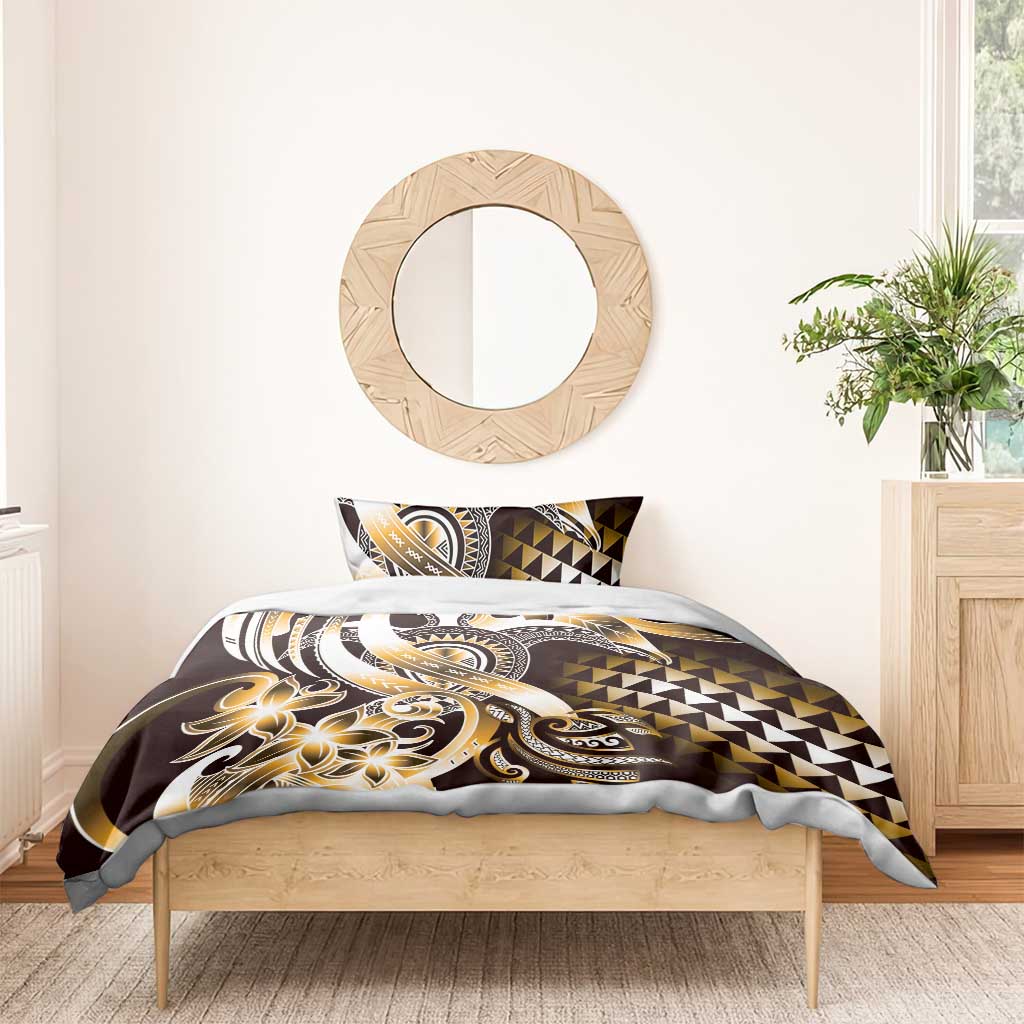 Aloha Gold Tribal Honu Tattoo Bedding Set