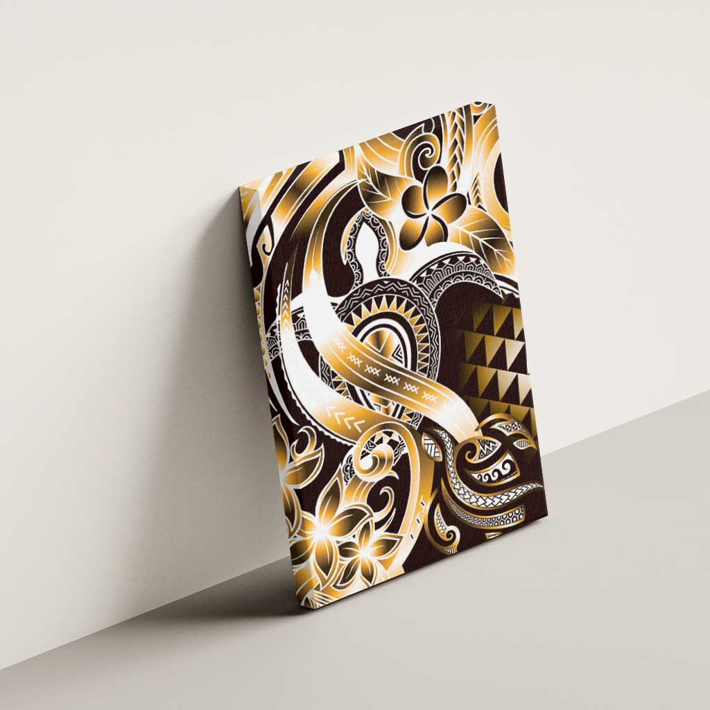 Aloha Gold Tribal Honu Tattoo Canvas Wall Art