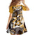 Aloha Gold Tribal Honu Tattoo Family Matching Off Shoulder Maxi Dress and Hawaiian Shirt