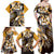 Aloha Gold Tribal Honu Tattoo Family Matching Off Shoulder Maxi Dress and Hawaiian Shirt