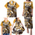 Aloha Gold Tribal Honu Tattoo Family Matching Puletasi and Hawaiian Shirt