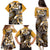 Aloha Gold Tribal Honu Tattoo Family Matching Puletasi and Hawaiian Shirt