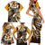 Aloha Gold Tribal Honu Tattoo Family Matching Short Sleeve Bodycon Dress and Hawaiian Shirt