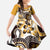 Aloha Gold Tribal Honu Tattoo Family Matching Summer Maxi Dress and Hawaiian Shirt