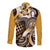 Aloha Gold Tribal Honu Tattoo Long Sleeve Button Shirt