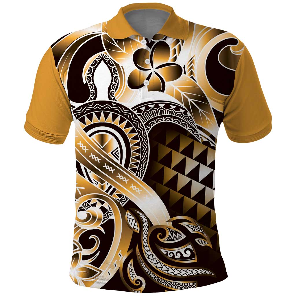 Aloha Gold Tribal Honu Tattoo Polo Shirt