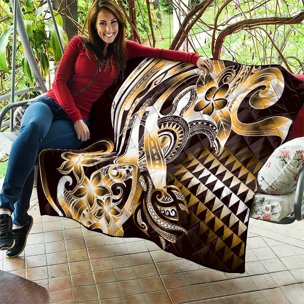 Aloha Gold Tribal Honu Tattoo Quilt