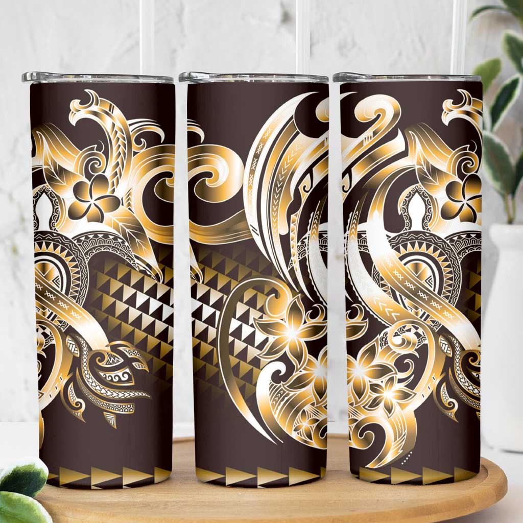 Aloha Gold Tribal Honu Tattoo Skinny Tumbler