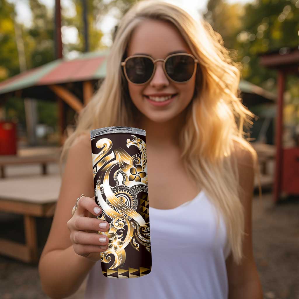 Aloha Gold Tribal Honu Tattoo Skinny Tumbler