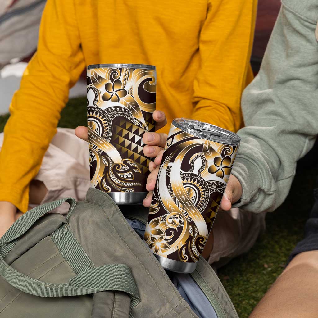 Aloha Gold Tribal Honu Tattoo Tumbler Cup