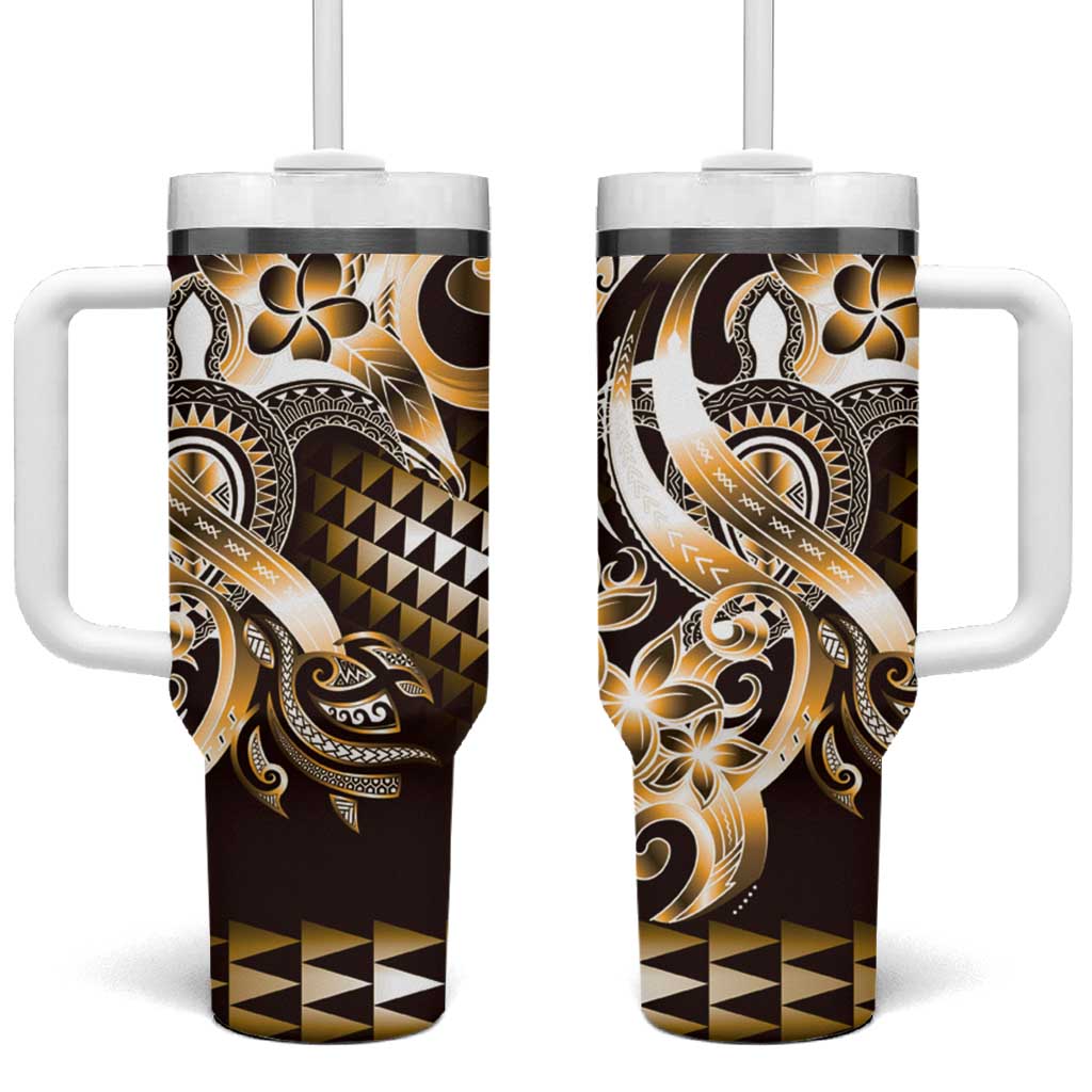 Aloha Gold Tribal Honu Tattoo Tumbler With Handle