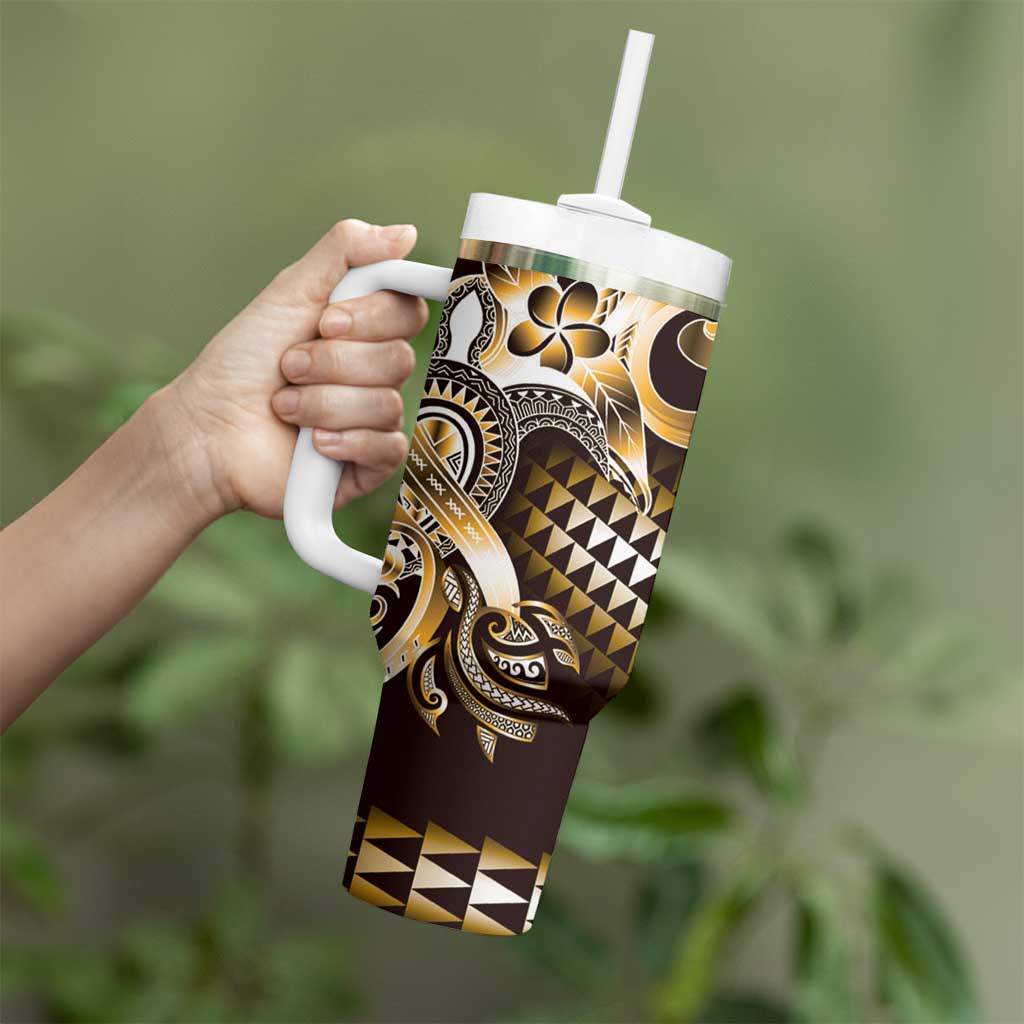 Aloha Gold Tribal Honu Tattoo Tumbler With Handle