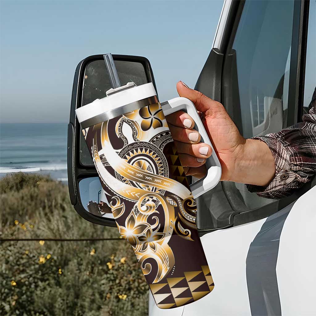 Aloha Gold Tribal Honu Tattoo Tumbler With Handle