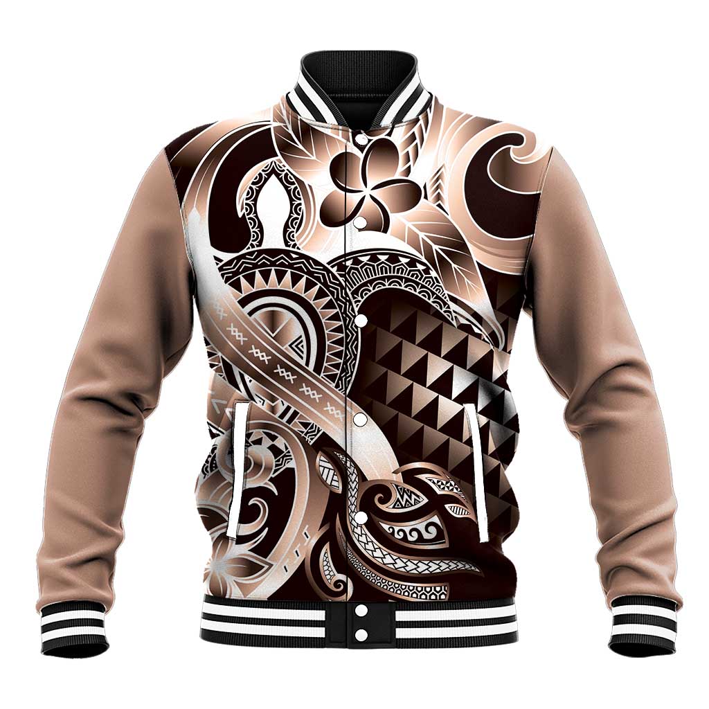 Aloha Mocha Mousse Tribal Honu Tattoo Baseball Jacket