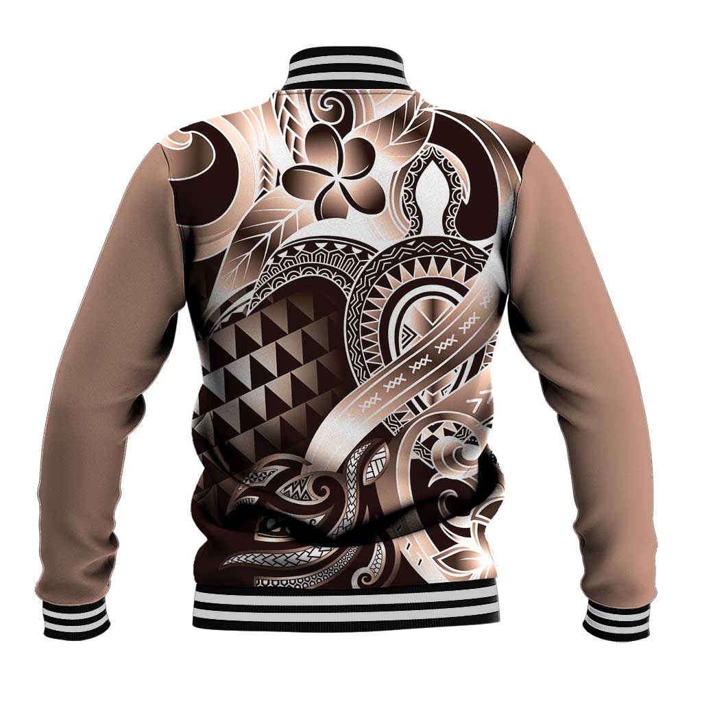 Aloha Mocha Mousse Tribal Honu Tattoo Baseball Jacket