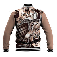 Aloha Mocha Mousse Tribal Honu Tattoo Baseball Jacket