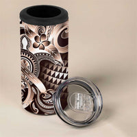Aloha Mocha Mousse Tribal Honu Tattoo 4 in 1 Can Cooler Tumbler LT9 - Polynesian Pride