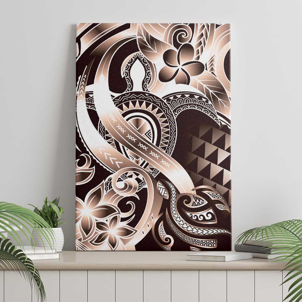 Aloha Mocha Mousse Tribal Honu Tattoo Canvas Wall Art LT9 - Polynesian Pride