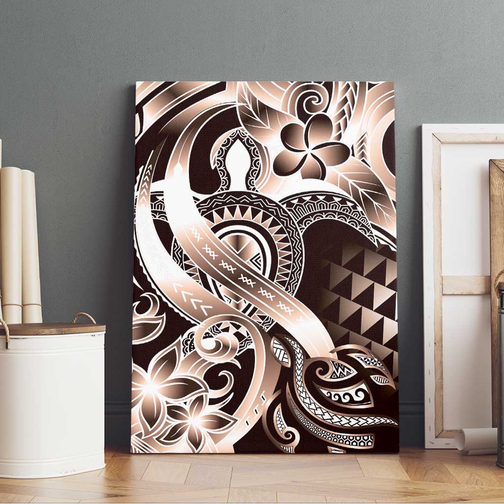Aloha Mocha Mousse Tribal Honu Tattoo Canvas Wall Art LT9 - Polynesian Pride