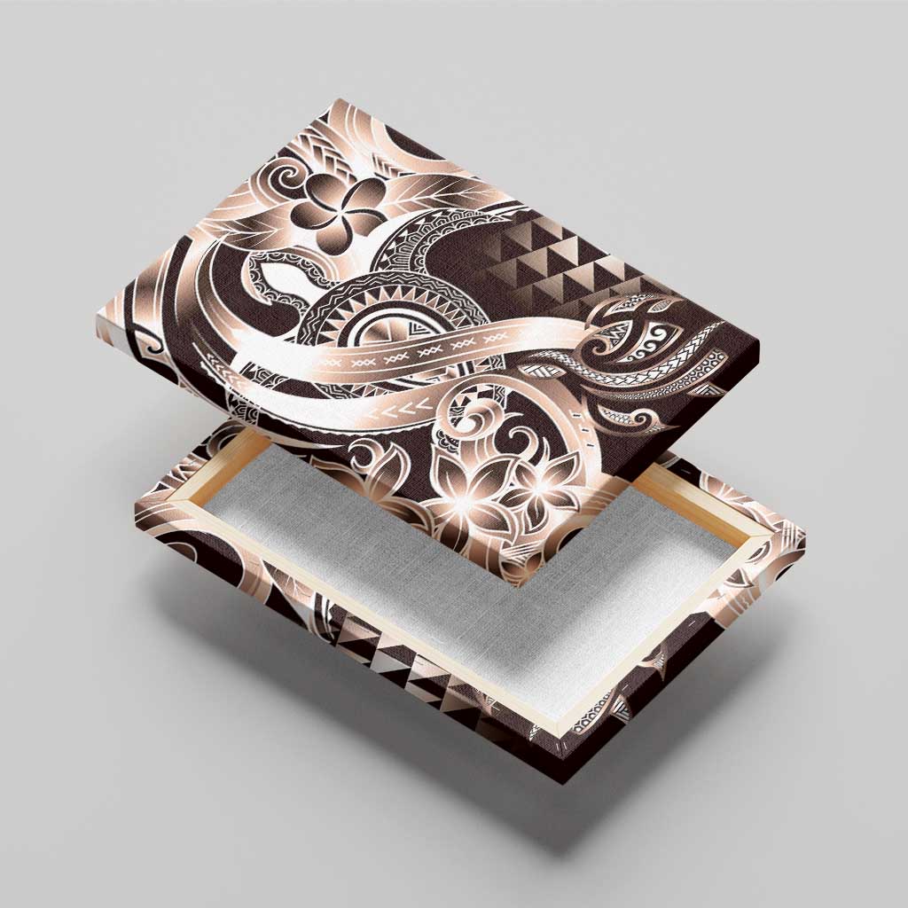 Aloha Mocha Mousse Tribal Honu Tattoo Canvas Wall Art LT9 - Polynesian Pride