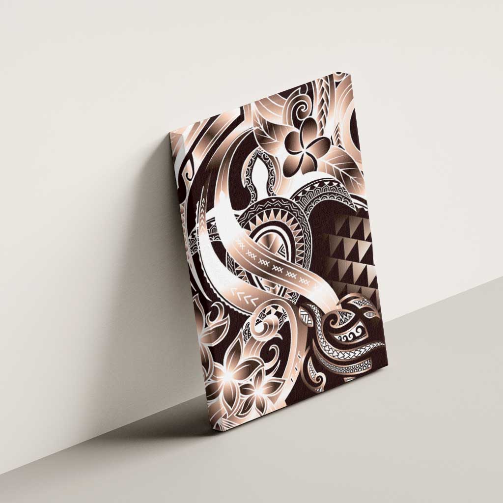 Aloha Mocha Mousse Tribal Honu Tattoo Canvas Wall Art LT9 - Polynesian Pride