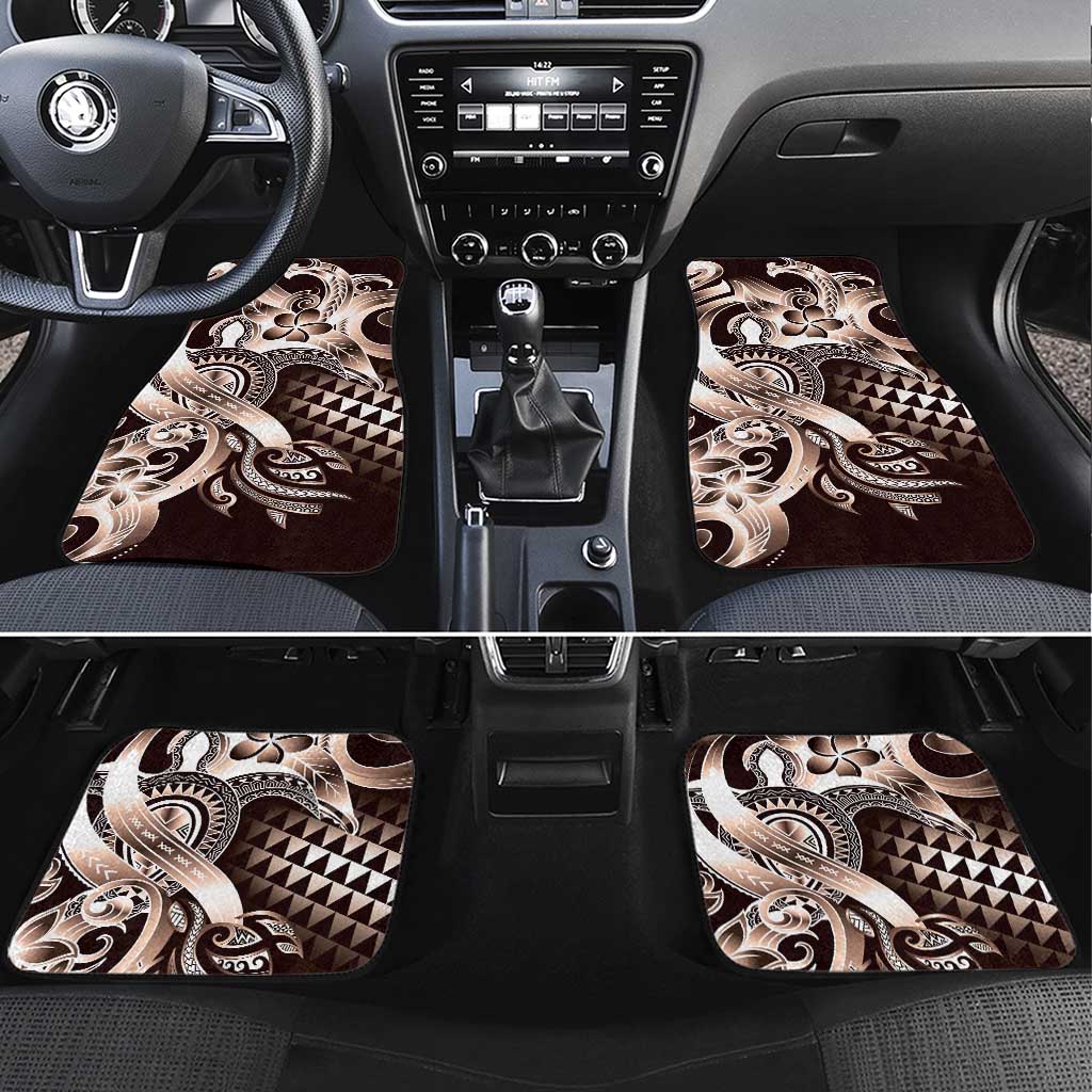 Aloha Mocha Mousse Tribal Honu Tattoo Car Mats LT9 Set 4pcs Mocha Mousse - Polynesian Pride