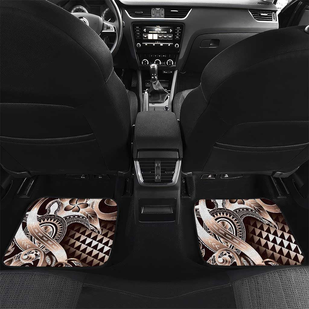 Aloha Mocha Mousse Tribal Honu Tattoo Car Mats LT9 Set 2pcs - Back Mocha Mousse - Polynesian Pride