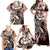 Aloha Mocha Mousse Tribal Honu Tattoo Family Matching Off Shoulder Maxi Dress and Hawaiian Shirt