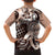 Aloha Mocha Mousse Tribal Honu Tattoo Family Matching Off Shoulder Short Dress and Hawaiian Shirt