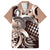 Aloha Mocha Mousse Tribal Honu Tattoo Family Matching Off Shoulder Short Dress and Hawaiian Shirt