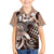 Aloha Mocha Mousse Tribal Honu Tattoo Family Matching Off Shoulder Short Dress and Hawaiian Shirt