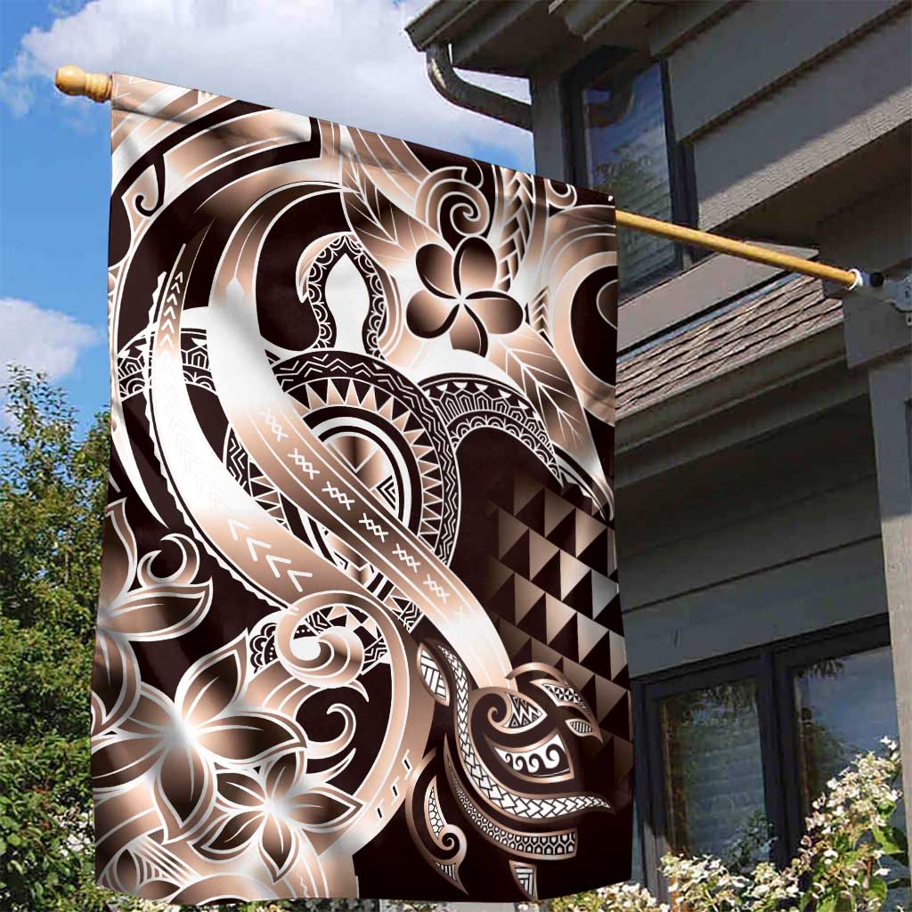 Aloha Mocha Mousse Tribal Honu Tattoo Garden Flag LT9 - Polynesian Pride