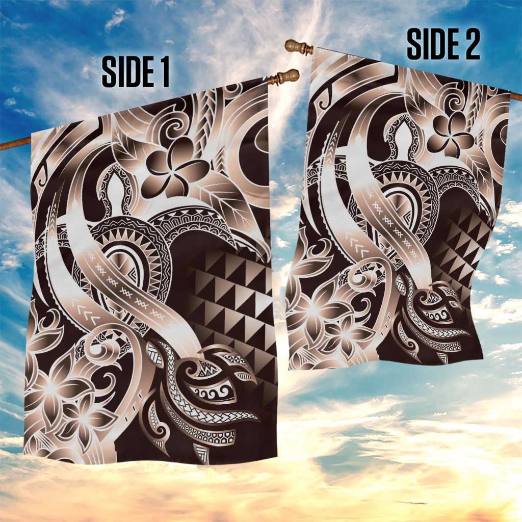 Aloha Mocha Mousse Tribal Honu Tattoo Garden Flag LT9 - Polynesian Pride