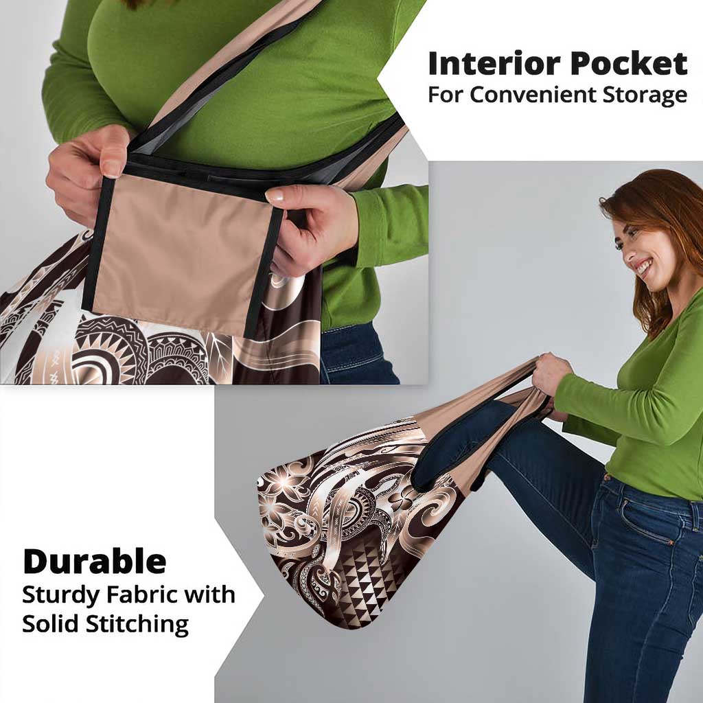 Aloha Mocha Mousse Tribal Honu Tattoo Grocery Bag