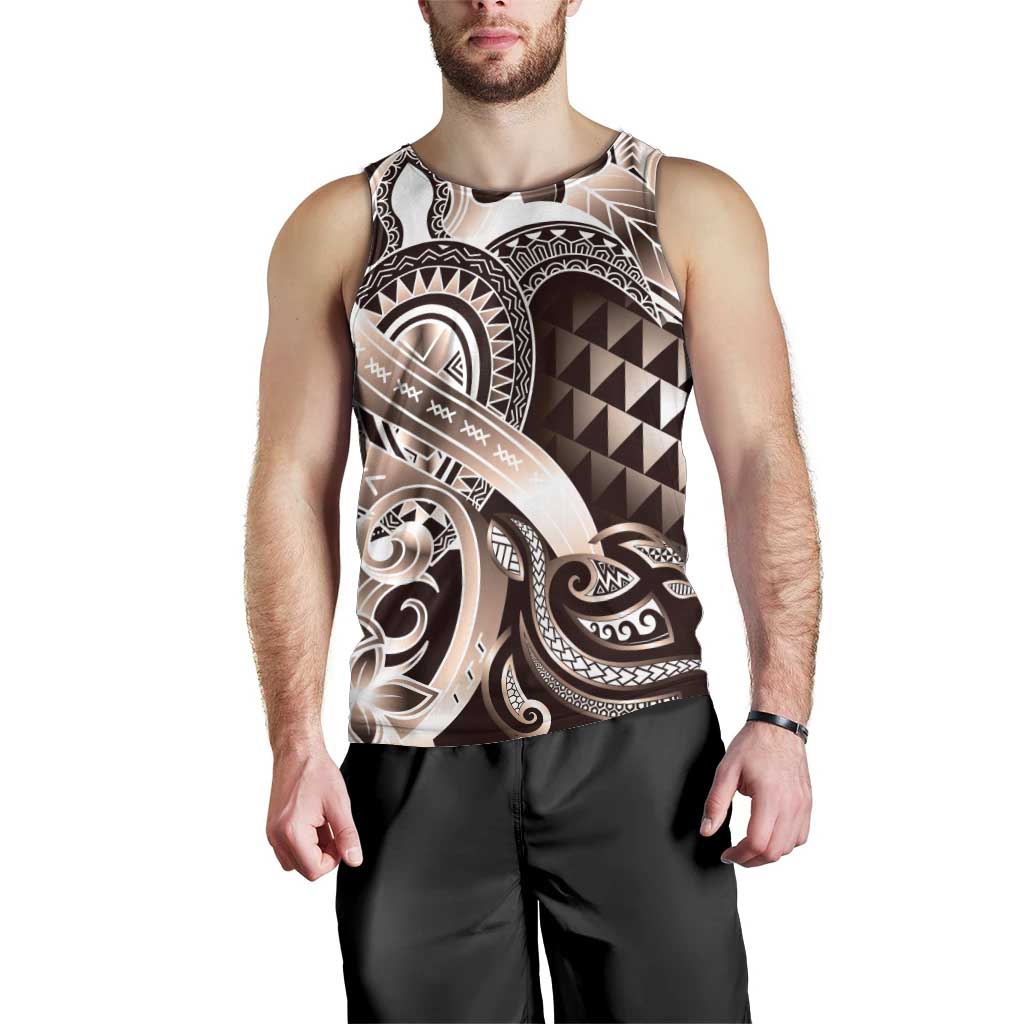 Aloha Mocha Mousse Tribal Honu Tattoo Men Tank Top LT9 - Polynesian Pride
