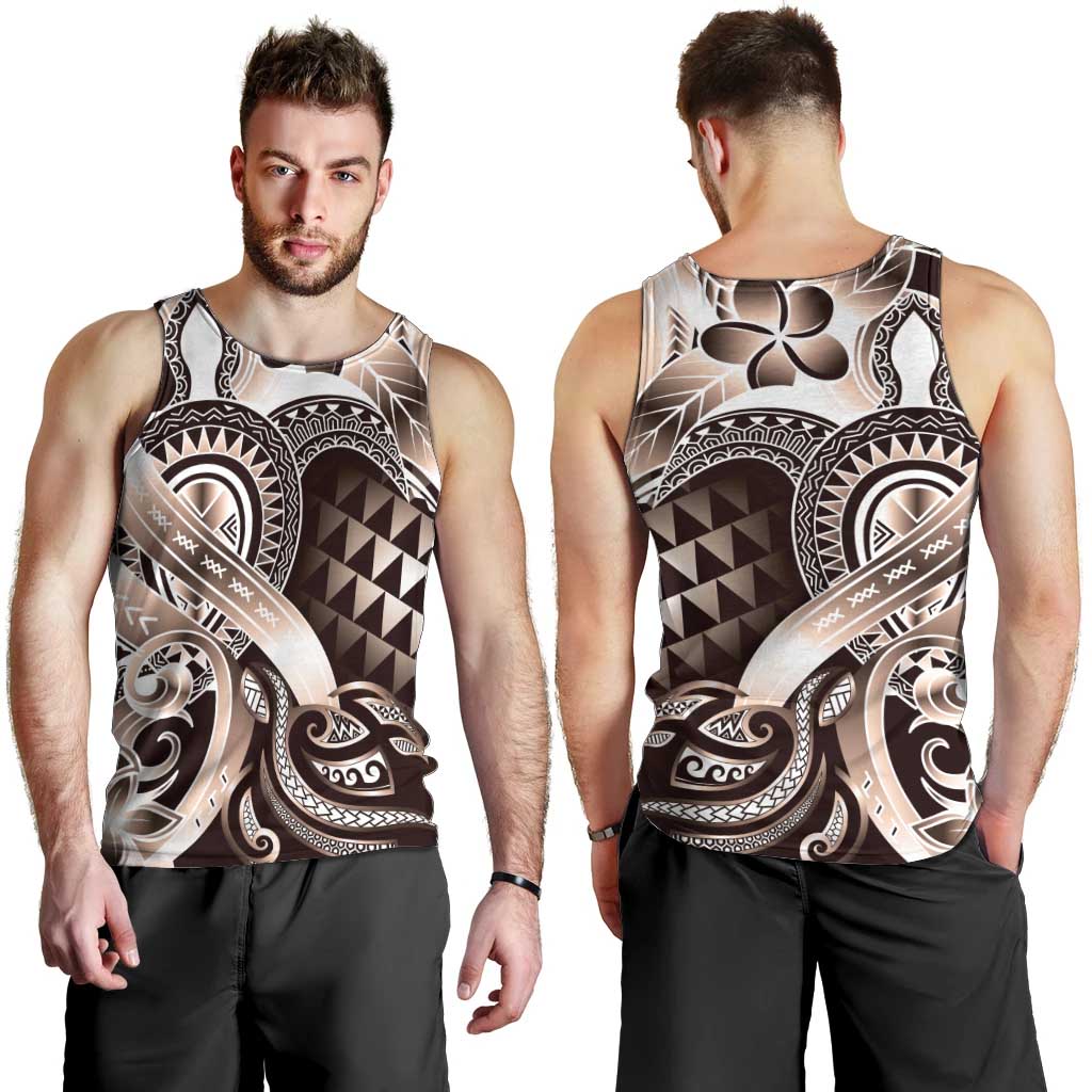 Aloha Mocha Mousse Tribal Honu Tattoo Men Tank Top LT9 - Polynesian Pride