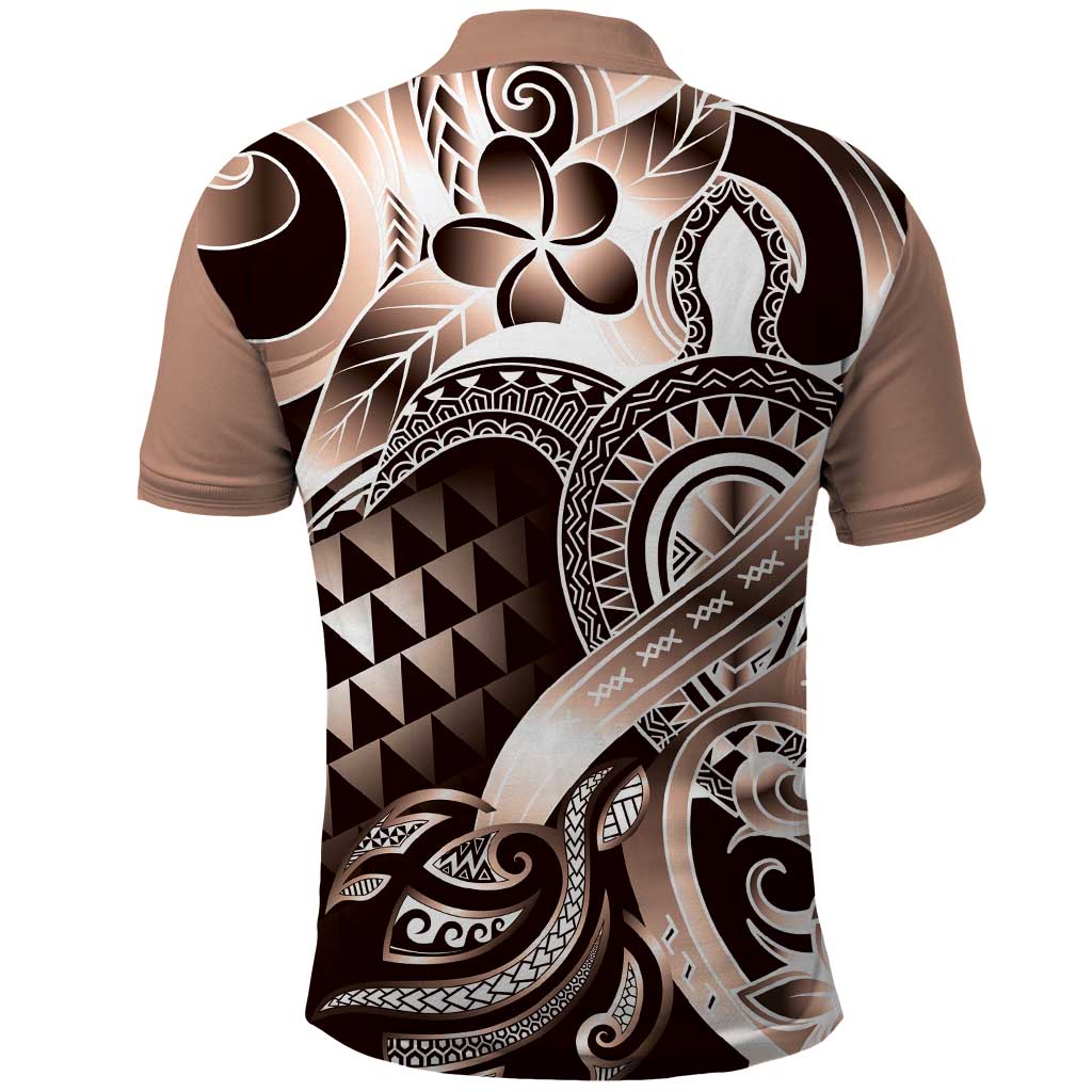 Aloha Mocha Mousse Tribal Honu Tattoo Polo Shirt