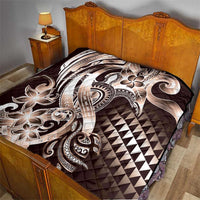 Aloha Mocha Mousse Tribal Honu Tattoo Quilt