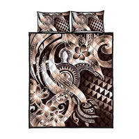 Aloha Mocha Mousse Tribal Honu Tattoo Quilt Bed Set LT9 - Polynesian Pride