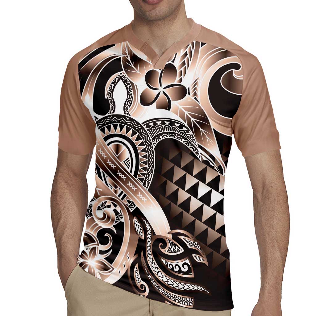 Aloha Mocha Mousse Tribal Honu Tattoo Rugby Jersey LT9 - Polynesian Pride